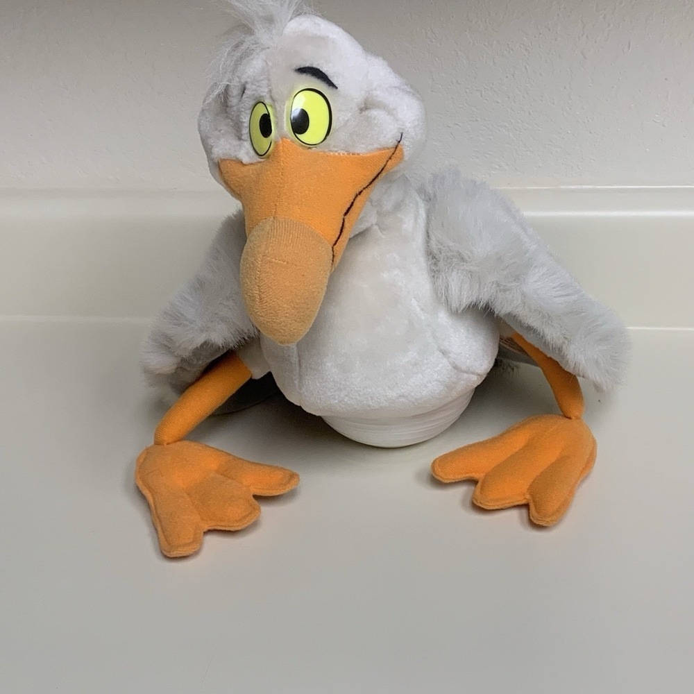 Vintage Disney Little Mermaid Scuttle Seagull 12" Stuffed Plush Tyco Halloween